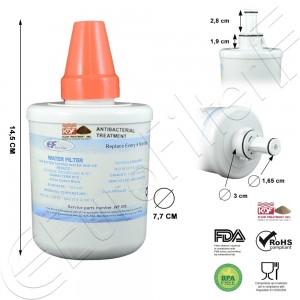 Fridge Water Filter for Samsung WHIRPOOL WF088K KDF Fluid Treatment